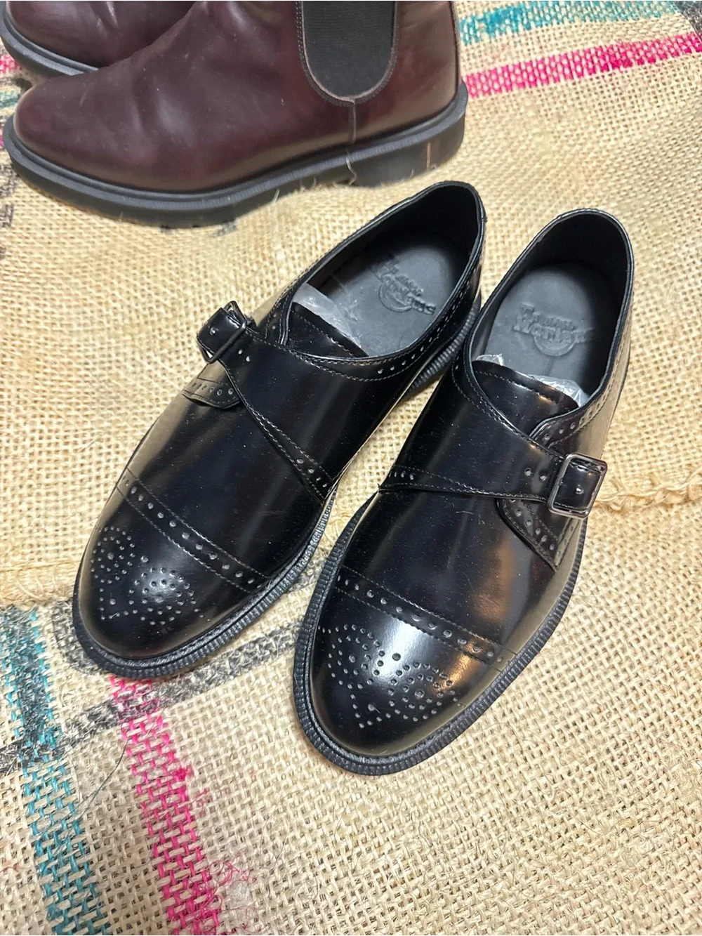 Dr. Martens Cobden Black Leather Single Monk Strap Brogues US Men’s Sz 7